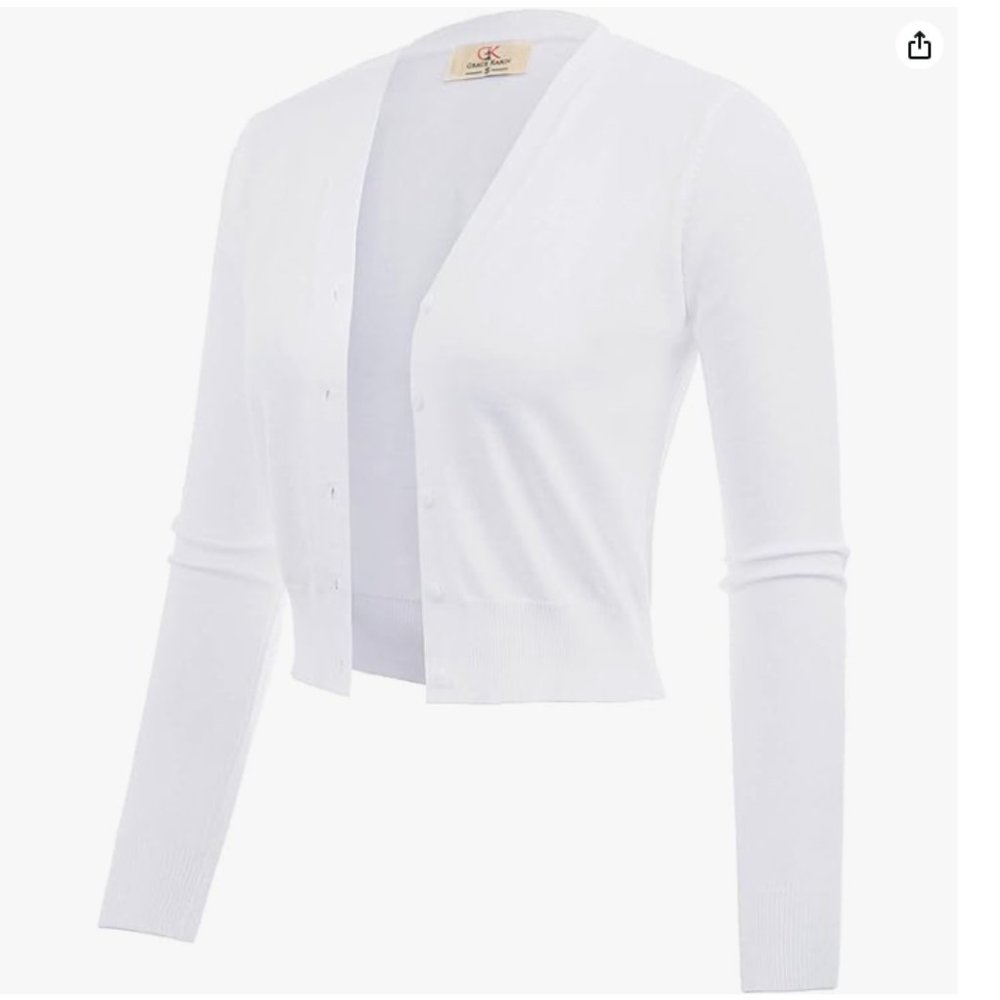 NWOT Women's Open Front Knit, Long Sleeved Cropped Bolero Shrug - Size 2X